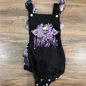 Black and Purple Skull Romper